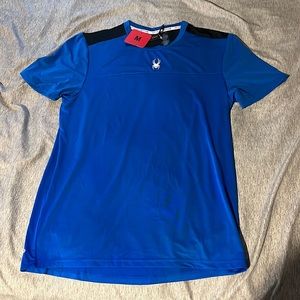 Spyder active wear four way stretch blue shirt